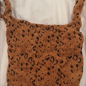 HUNZA G NANCY LEOPARD PRINT SWIMSUIT IN ORANGE